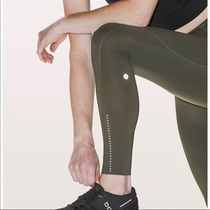 Lululemon Fast and free green leggings